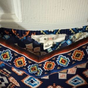 Mine Geometric Pattern Mini Dress - Blue and Orange